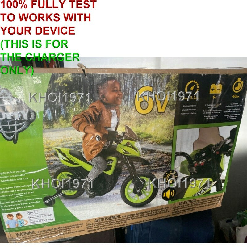 AC Charger Adapter for Huffy Frenzy Ride-On Motorcycle Training Wheel Model 17309