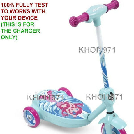 AC Wall Charger Adapter for 18037P 2-in-1 Bubble Scooter Mermaid Ride-On