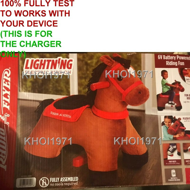 AC Wall Charger Adapter for 985 Radio Flyer Lightning Horse Deluxe Ride-On