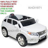 12V Wall Charger AC Adapter for Lexus RX350 Ride-On Toy, Black and White, Model KL-7010F