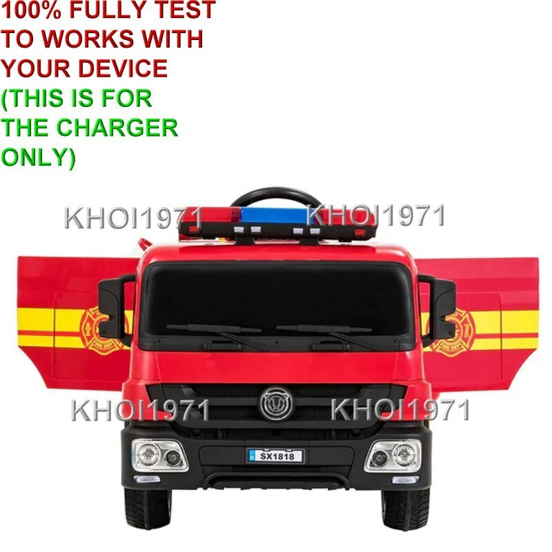 AC Charger Adapter for 12V Blazin Wheels Fire Truck Ride-On Battery