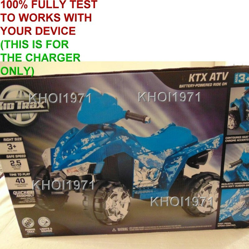 6V AC Wall Charger Adapter for Blue KT1158TGA KidTrax Camo Ride-On ATV