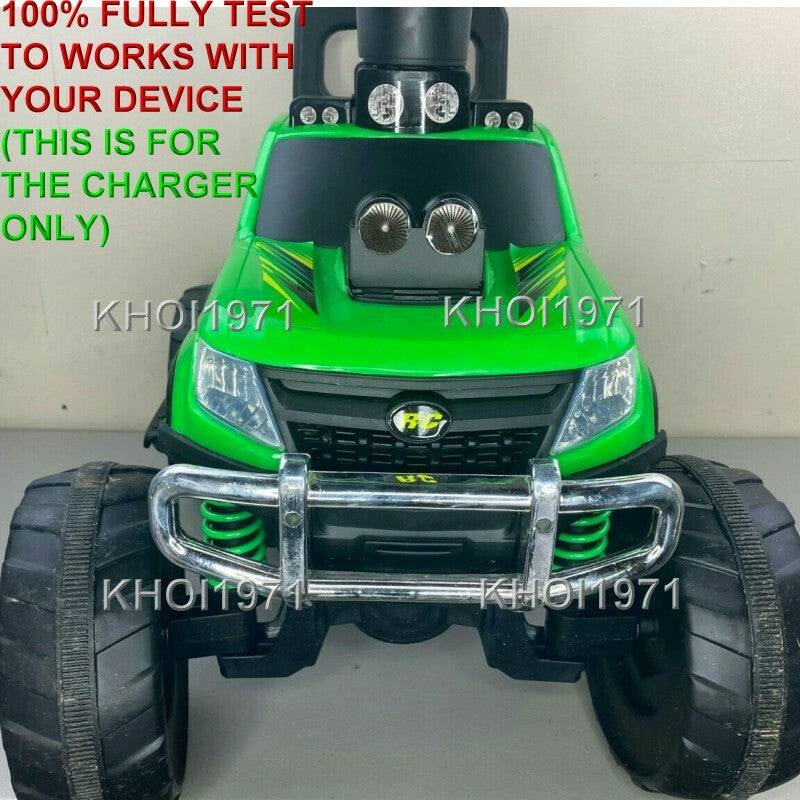 AC Wall Charger Adapter for Green 12V RC Monster Truck Ride-On Battery 19129