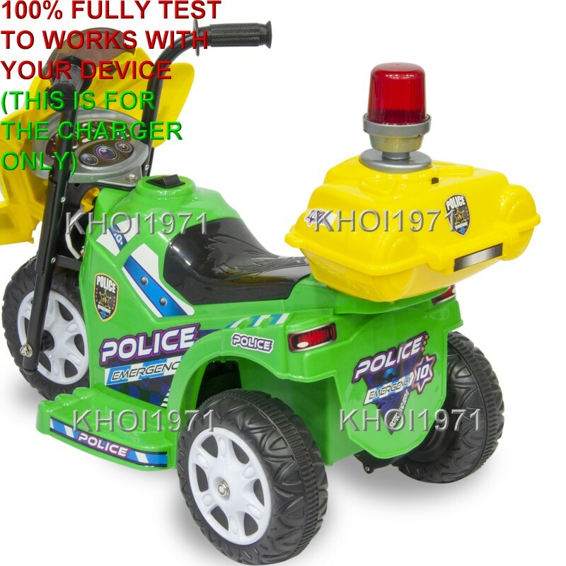 AC Wall Charger Adapter for Kid Motorz Little Police Patrol Ride-On Vehicles