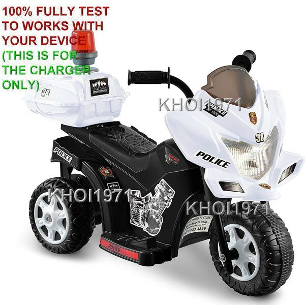 AC Wall Charger Adapter for Kid Motorz Little Police Patrol Ride-On Vehicles