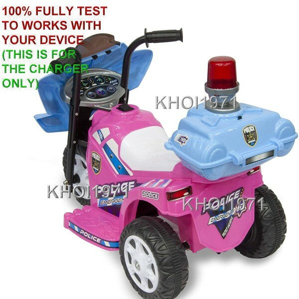 AC Wall Charger Adapter for Kid Motorz Little Police Patrol Ride-On Vehicles