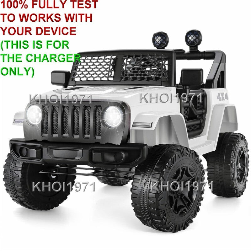 AC Wall Charger Adapter for Kidzone 12V Ride-On Race Car Jeep with Remote Control Battery