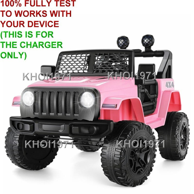 AC Wall Charger Adapter for Kidzone 12V Ride-On Race Car Jeep with Remote Control Battery