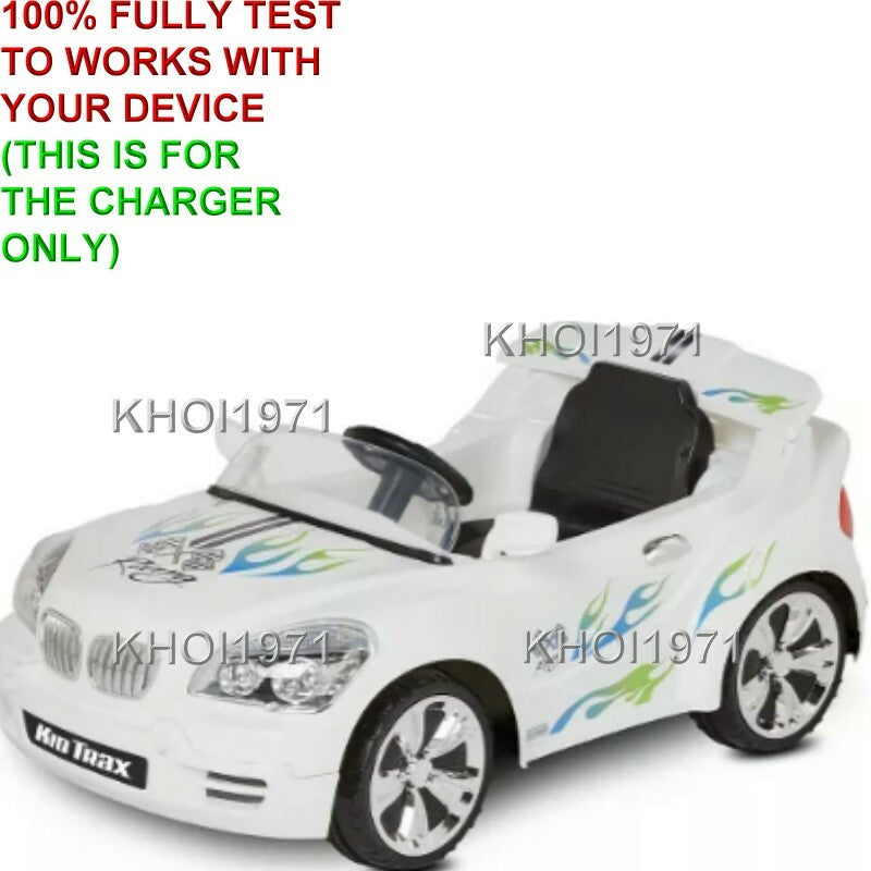 6V White Ride-On Charger AC Adapter for KT1327TG Kidtrax Custom Coupe