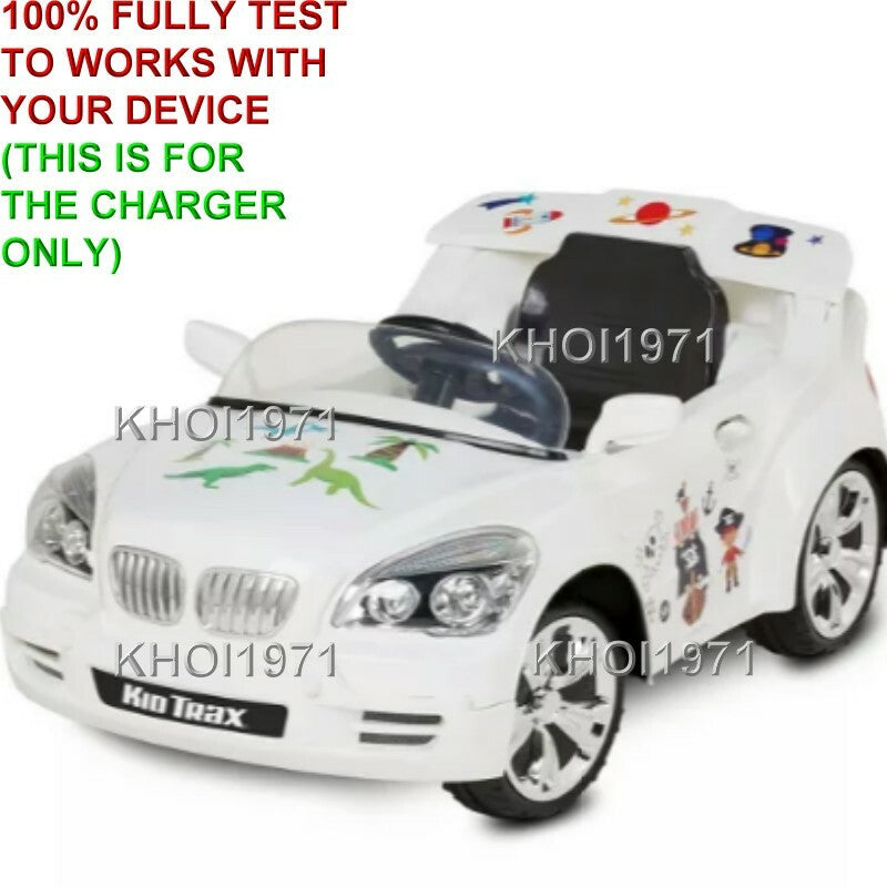 6V White Ride-On Charger AC Adapter for KT1327TG Kidtrax Custom Coupe