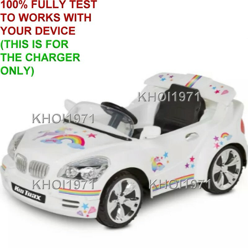 6V White Ride-On Charger AC Adapter for KT1327TG Kidtrax Custom Coupe