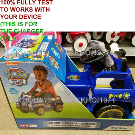 6V AC Wall Charger Adapter for Kidtrax KT1481WM Paw Patrol Chase Ride-On Toy