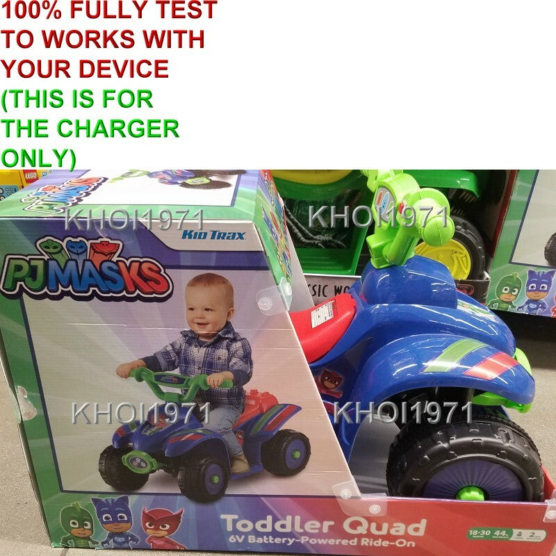 6V AC Wall Charger Adapter for KT1522WM Kid Trax PJ Masks Cat Quad Ride-On Battery