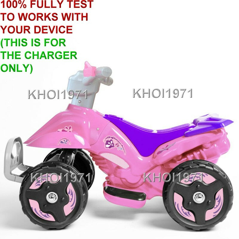 AC Wall Charger Adapter for 6V Ride-On ATV Quad Batteries in Pink and Blue