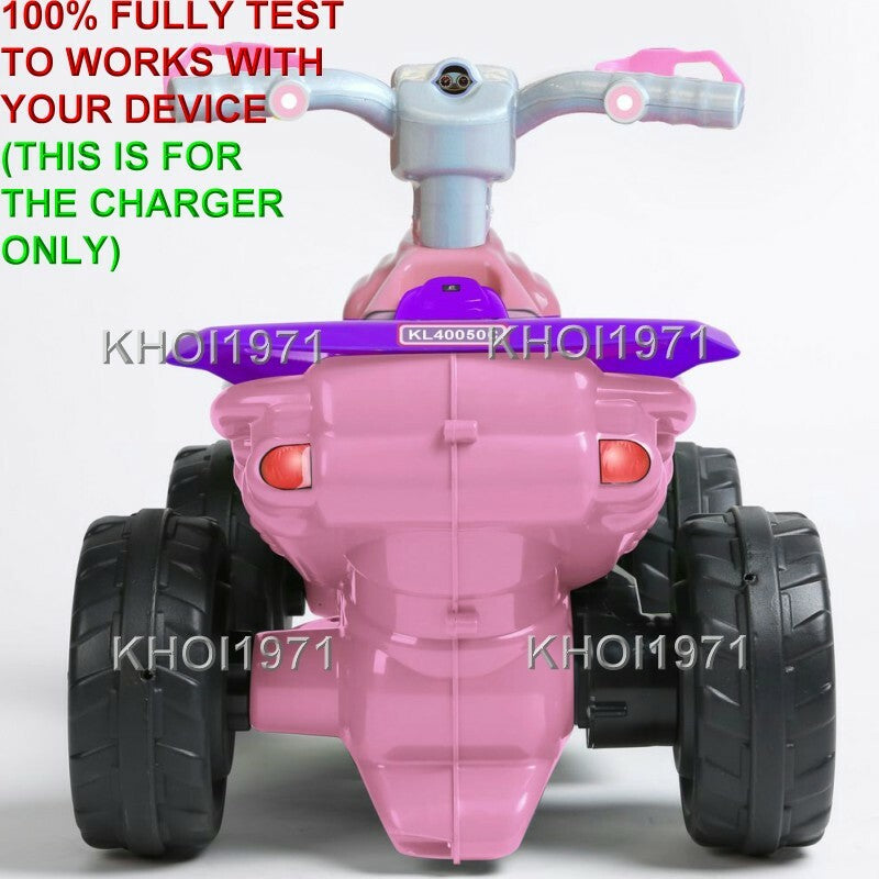 AC Wall Charger Adapter for 6V Ride-On ATV Quad Batteries in Pink and Blue