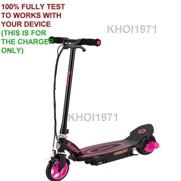 Pink AC Wall Charger Adapter for Razor PowerCore E90 Electric Scooter