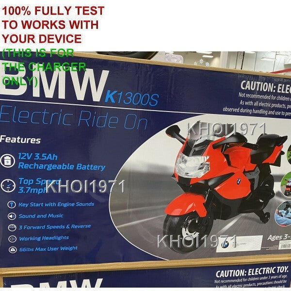 Wall Charger AC Adapter for Red BMW K1300S 12V Motorcycle Ride-On Battery