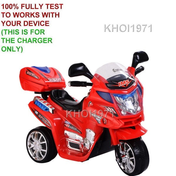 6V AC Wall Charger Adapter for Red 3-Wheel Ride-On Motorcycle Toy