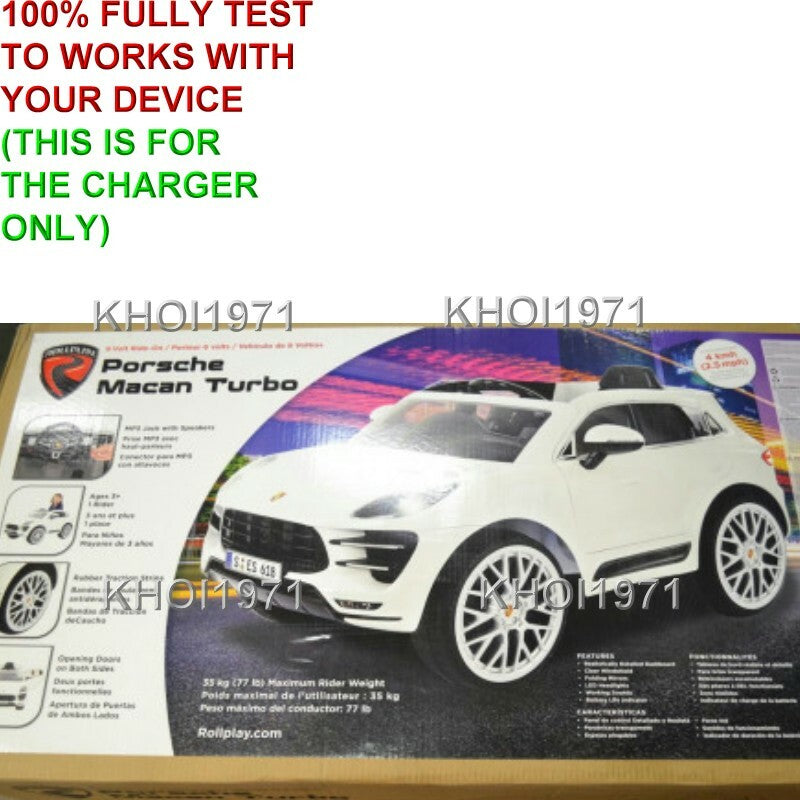 AC Wall Charger Adapter for 6V Ride-On Porsche Macan W416AC Battery