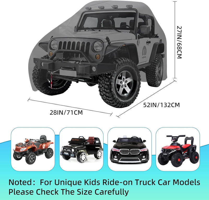 Waterproof Kids Ride-On Car Cover 420D Fabric with Drawstring and Buckles