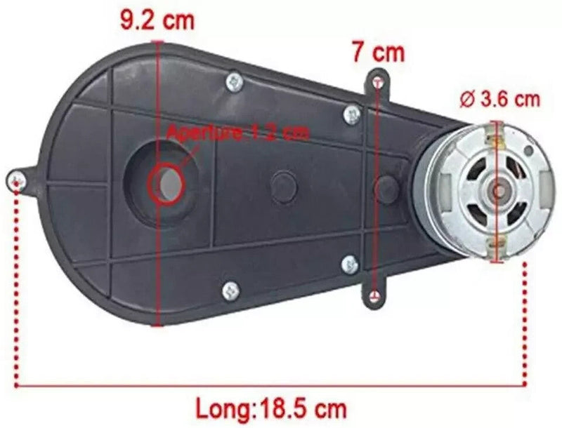24V 30000RPM DC Motor with Gearbox for Kids Ride-On Car and SUV Parts