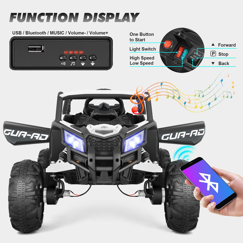 12V Kids Electric Off-Road UTV Ride-On Vehicle with Music, LED Lights, and Remote Control