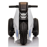 White 3-Wheel Electric Motorcycle for Kids with Dual Drive System
