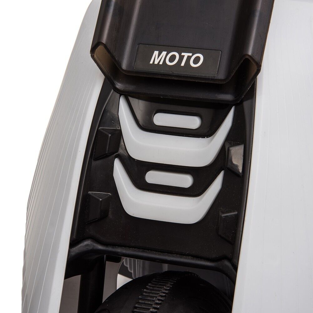 White 3-Wheel Electric Motorcycle for Kids with Dual Drive System