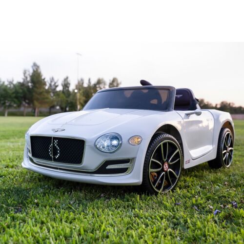 White Bentley Style Kids Electric Ride On Car with Remote Control - Perfect Gift for Little Drivers
