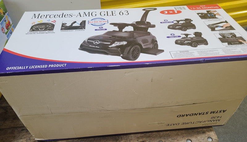 Licensed Mercedes Benz 3-in-1 Kids Ride-On Push Car and Stroller