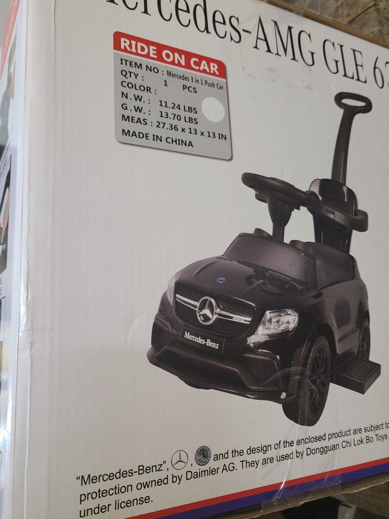 Licensed Mercedes Benz 3-in-1 Kids Ride-On Push Car and Stroller