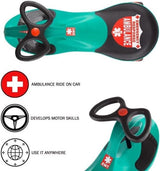 Green Wiggle Ride-On Ambulance Toy for Kids – No Batteries or Pedals Required