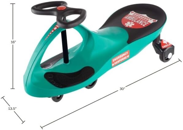 Green Wiggle Ride-On Ambulance Toy for Kids – No Batteries or Pedals Required