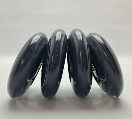 Car Polyurethane Replacement Wheels Set of 4 90mm Black Without Lights