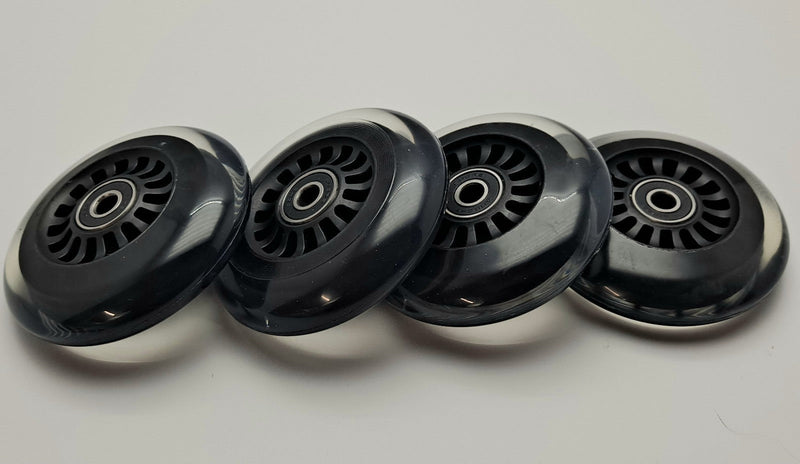 Car Polyurethane Replacement Wheels Set of 4 90mm Black Without Lights
