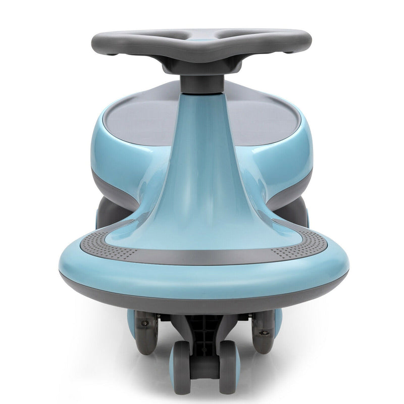 Blue Wiggle Car Ride-On Toy with Flashing Wheels for Toddlers and Kids