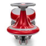 Wiggle Car Ride-On Toy with Flashing Wheels for Toddlers and Kids in Red