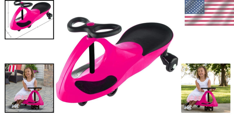 Wiggle Ride-On Car for Toddlers in Pink - Enhances Motor Skills with Safe and Fun Play