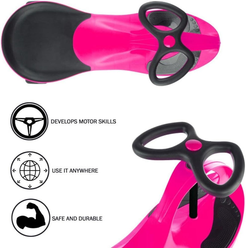 Wiggle Ride-On Car for Toddlers in Pink - Enhances Motor Skills with Safe and Fun Play