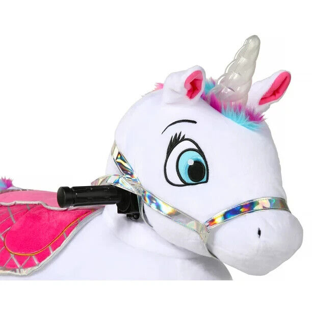 Willow the Unicorn Plush Ride-On Toy with Light and Sound Effects - 6 Volt Stable Buddies for Kids