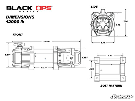 Black Ops 12000 LB. Winch Superatv