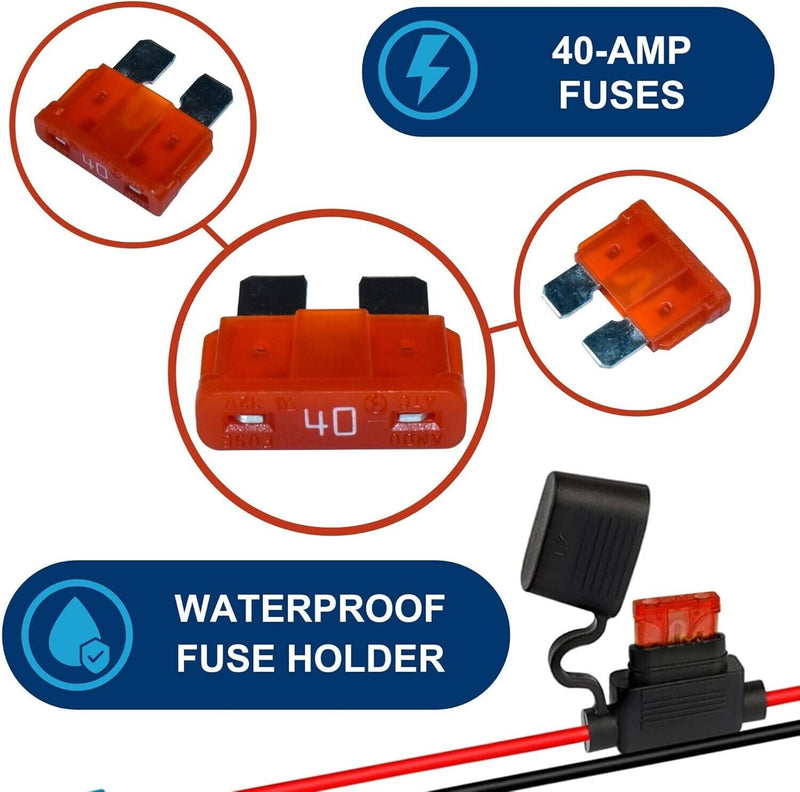 12-Volt SLA Battery Wire Harness with Connector and 4 Fuses for Peg Perego Ride-On Car