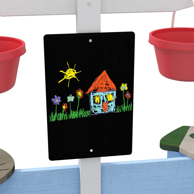 Wooden Sandbox for Ages 3-7, 85 x 85 x 25 inches, Blue