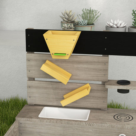 Wooden Sandbox with Liner and Kitchen Sink Design for Ages 3 to 7 Years