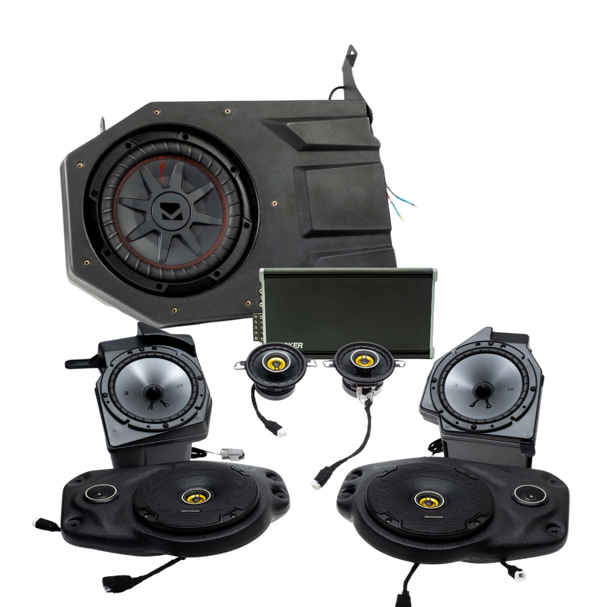 Kicker Plug & Play Full System 5-Channel, 8-Speakers CS, Sub Bundle  | '18- '23 JL Wrangler/ '20- '23 JT Gladiator