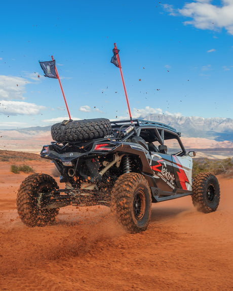 2017+ Can Am X3 Maverick Volt Billet Radius Rods Anodized Black (RS 72" Model Only) www.elektricoffroad.com