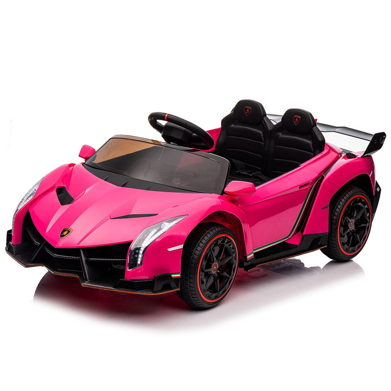 XMX615B Lamborghini Poison 12V Dual Drive Sports Car in Rose Red