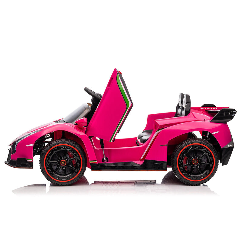 XMX615B Lamborghini Poison 12V Dual Drive Sports Car in Rose Red