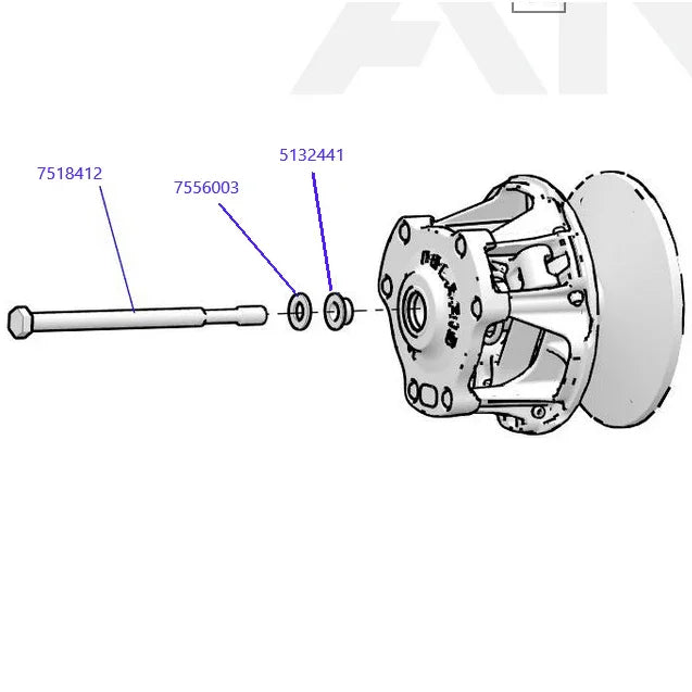 RPM XP1000 / XP900 Titanium Primary Clutch Bolt Kit : M14x1.5X215mm 7518412