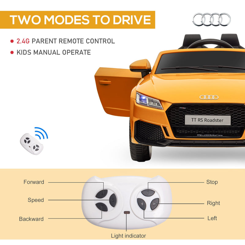6V Audi TT RS Kid Electric Sports Car with Remote Control Ride-On